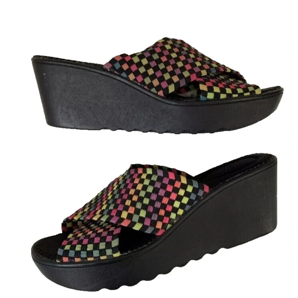 Dexflex Sport Woven Platform‎ Women'sY2K multicolor Shoe size 7.5